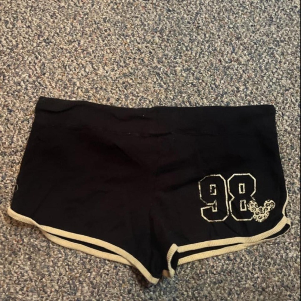 Disney Minnie Mouse Cheetah Print Micro Mini Shorts Black Low Rise XL - Picture 5 of 5